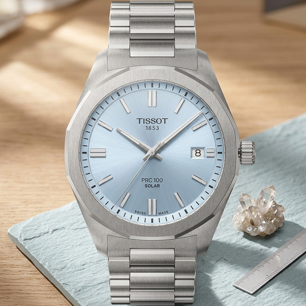 TISSOT 天梭 官方授權 PRC 100 T151.422.11.351.00 Solar太陽能手錶 周年慶獻禮-39mm T1514221135100