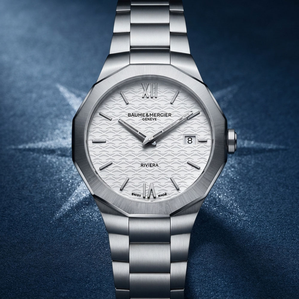 Baume & Mercier 名士 Riviera系列 經典十二邊形時尚手錶-白/39mm M0A10845