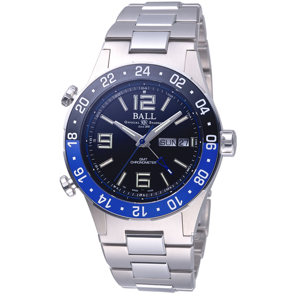 Ball 波爾 錶Roadmaster Marine GMT 瑞士天文台認證機械錶(DG3030B-S1CJ-BK)黑/40mm
