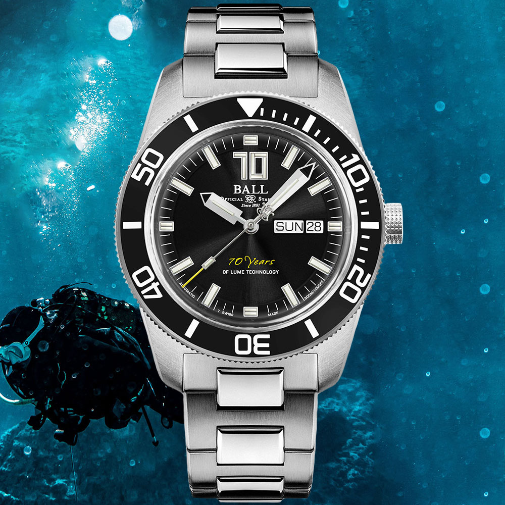 Ball 波爾 Engineer Master II系列 夜光70周年 限量機械腕錶 錶 週年慶 雙11 42mm / DM3308A-S2-BKR