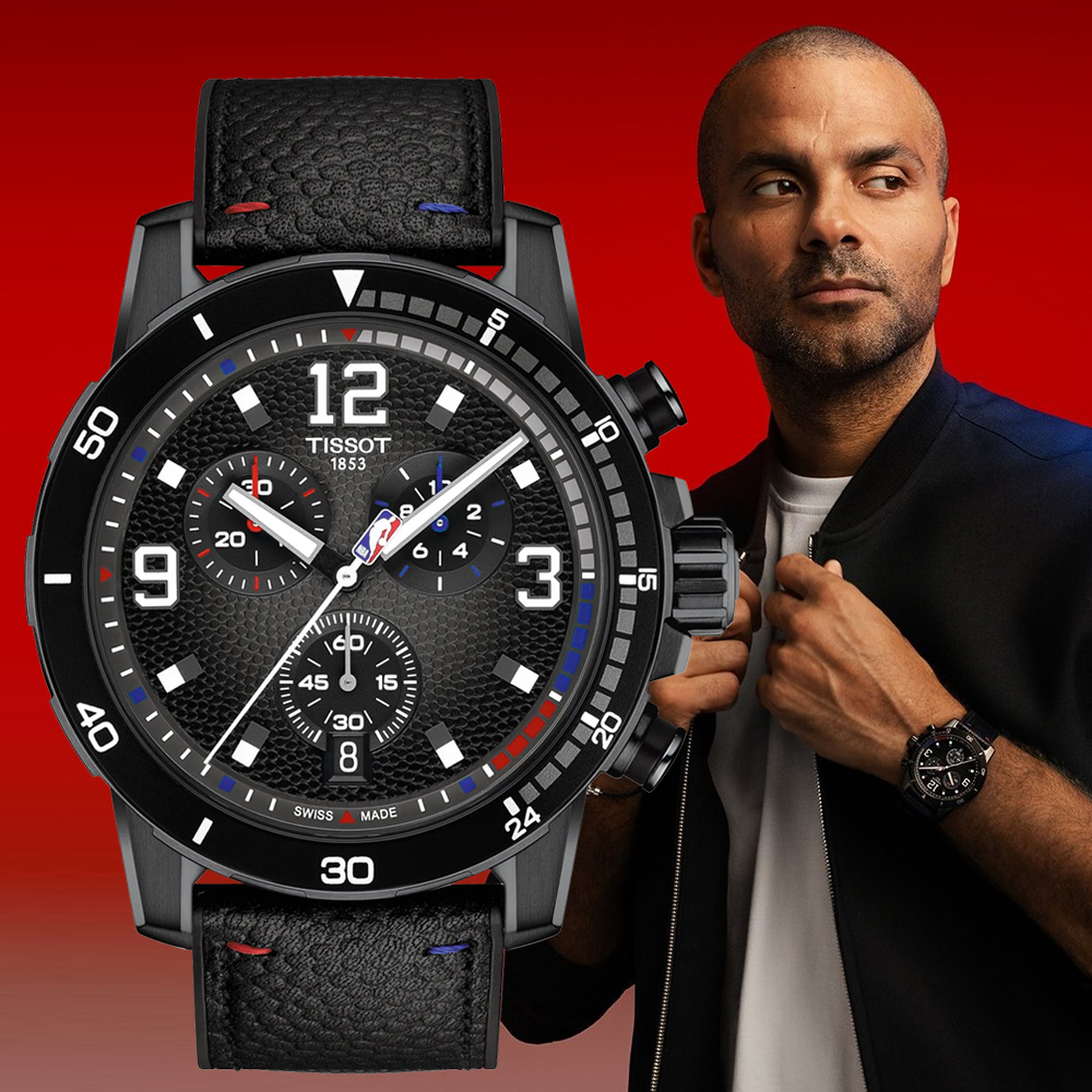 TISSOT 天梭 官方授權 SUPERSPORT NBA特別版 東尼·帕克配戴款 三眼計時腕錶 錶 週年慶 雙11 T1256173706700