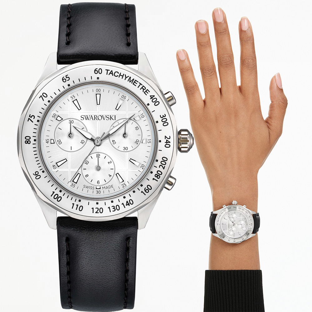 SWAROVSKI 施華洛世奇 Dextera 運動風計時手錶 中性錶 男錶-39mm 5728378