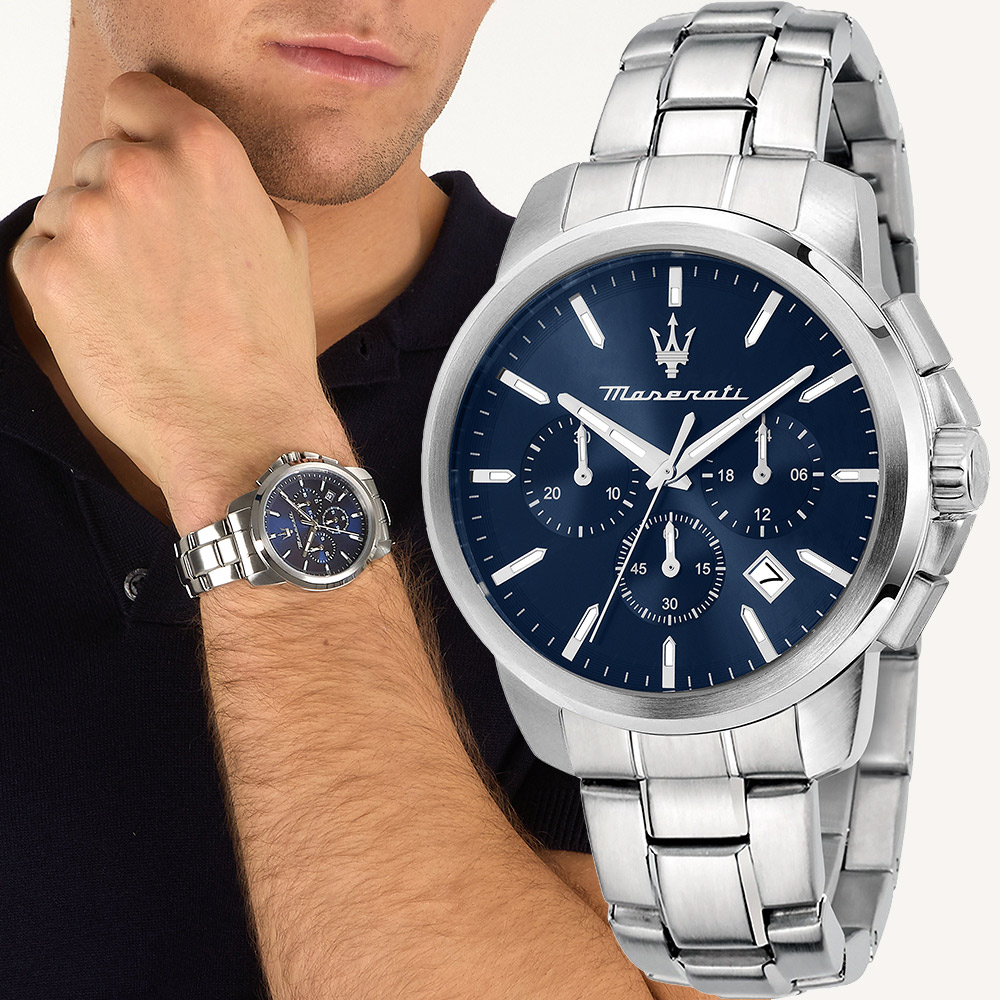 MASERATI 瑪莎拉蒂 Successo系列 三眼計時手錶-42mm R8873621047
