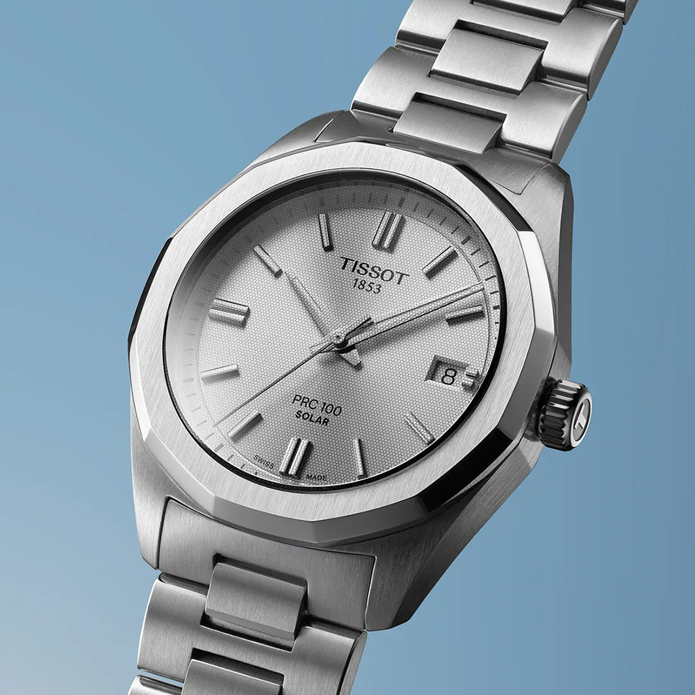 TISSOT 天梭 官方授權 PRC100 Solar太陽能經典款時尚腕錶/銀/34mm/T1518221103100