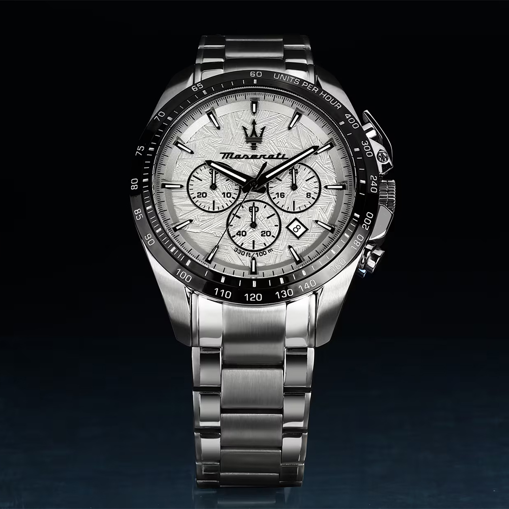 MASERATI 瑪莎拉蒂 Traguardo 限量版隕石 競速三眼計時手錶-45mm R8873612068