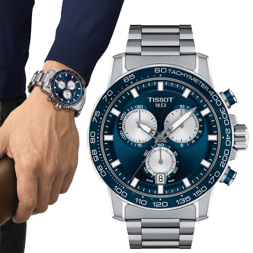 TISSOT 天梭 官方授權 SUPERSPORT CHRONO 三眼計時手錶/45.5mm/T1256171104100