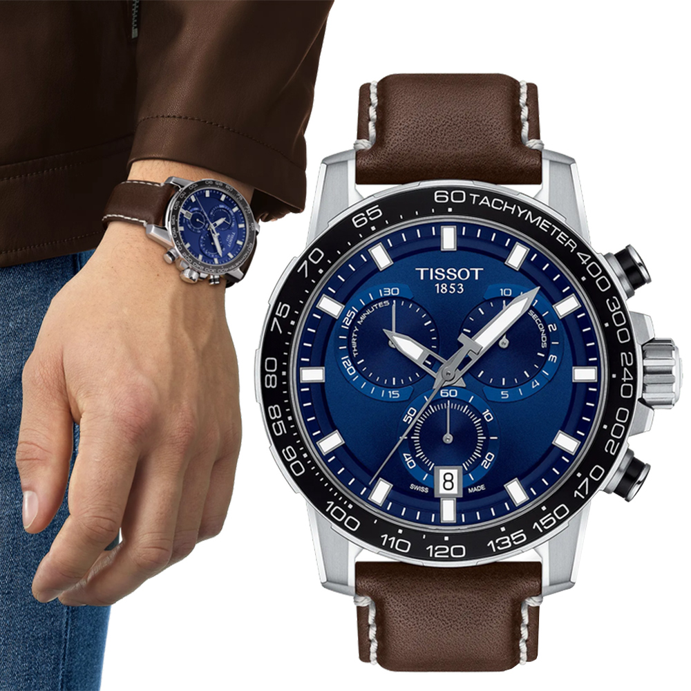 TISSOT 天梭 官方授權 SUPERSPORT CHRONO 三眼計時錶/45.5mm/T1256171604100
