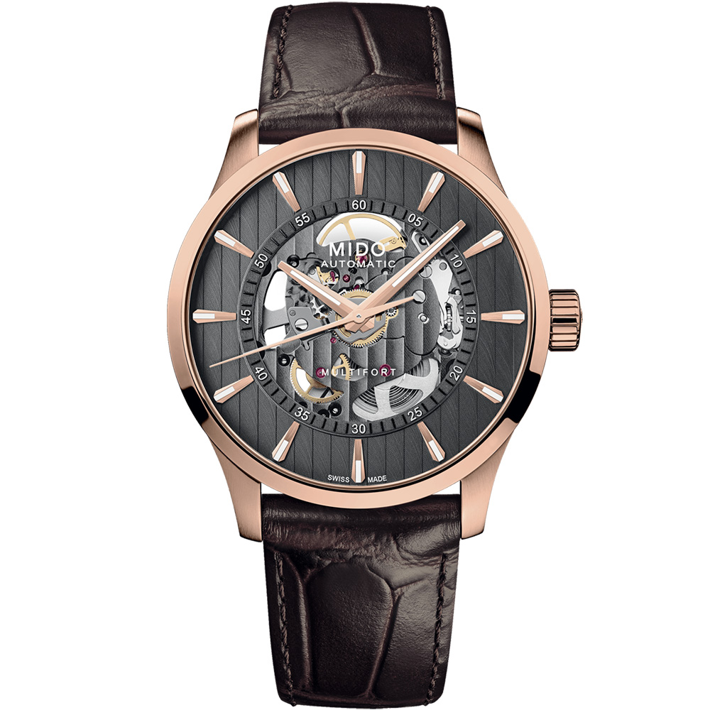 MIDO 美度 Multifort Skeleton Vertigo 鏤空機械錶 男錶 手錶-M0384363606100/42mm