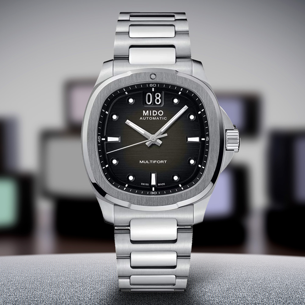 MIDO 美度 官方授權 Multifort 先鋒系列 TV Big Date 機械錶 百貨周年慶-漸層灰/40mm M0495261108100