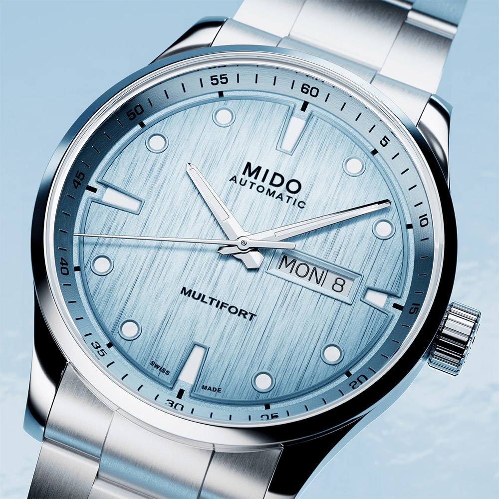 MIDO 美度 官方授權 Multifort M Freeze 先鋒系列 80小時動力儲存機械錶 百貨周年慶-冰藍/42mm M0384301104100