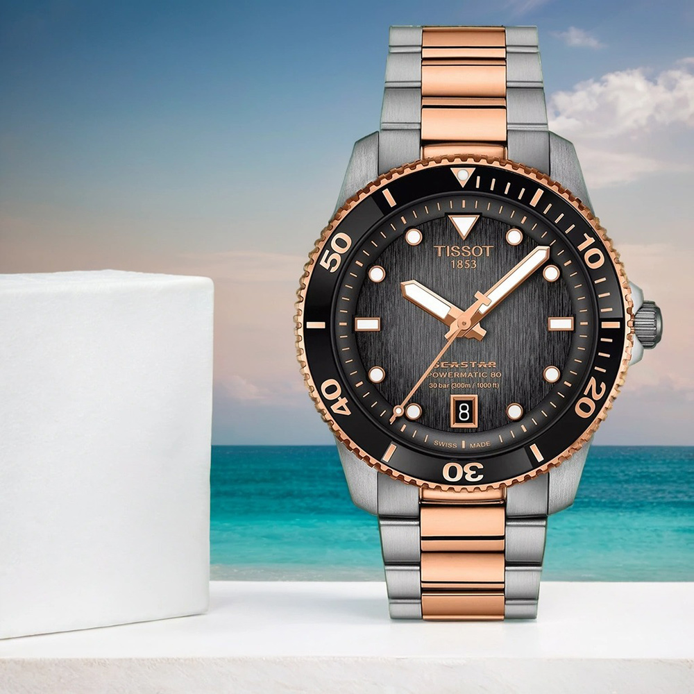 TISSOT 天梭 官方授權 Seastar 1000 T120.807.22.051.01 潛水機械錶 百貨周年慶-40mm T1208072205101