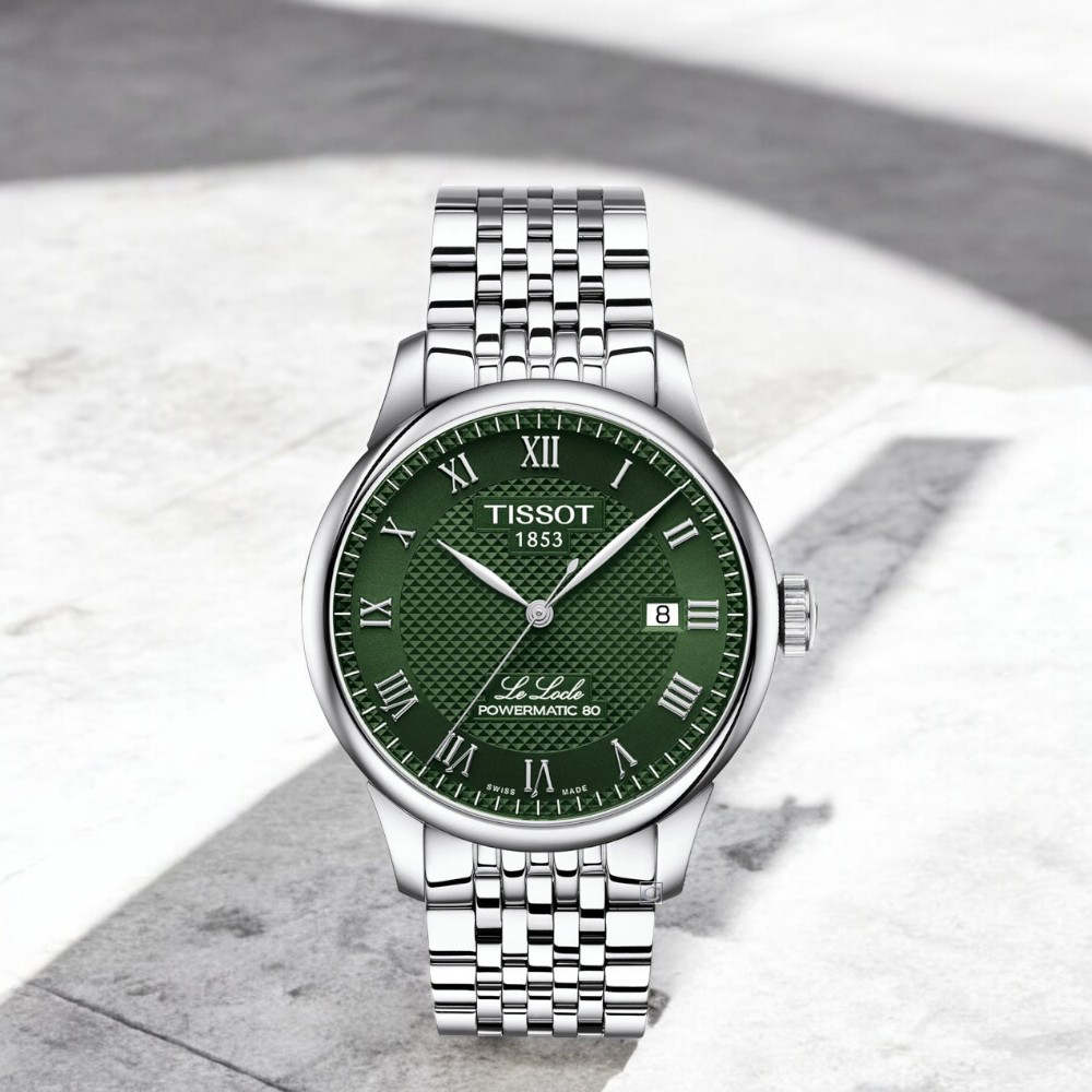 TISSOT 天梭 官方授權 LE LOCLE 力洛克 自動機械錶 男錶 手錶 _T0064071109300綠色