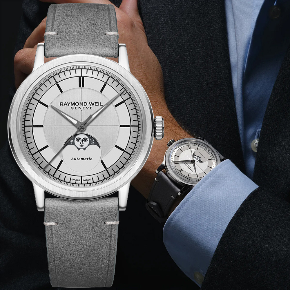 Raymond Weil 蕾蒙威 Millesime 復古系列 月相機械腕錶 39.5mm 錶 週年慶 雙11 / 2945-STC-65001