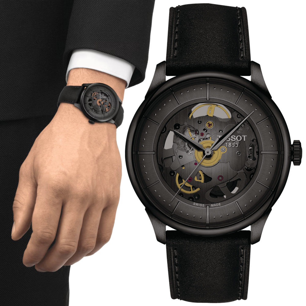 TISSOT 天梭 官方授權 杜魯爾 鏤空機械腕錶 錶 週年慶 雙11 T1398363644100 / T139.836.36.441.00