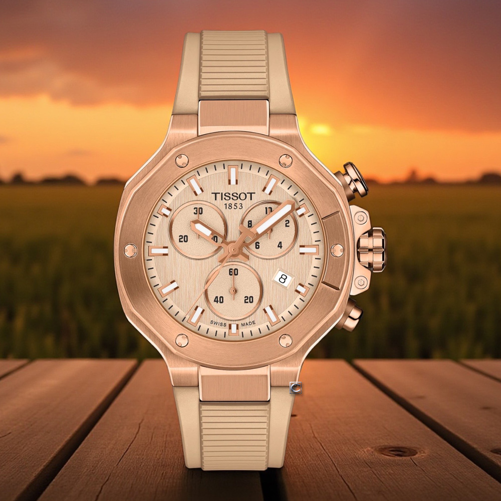 TISSOT 天梭 官方授權 競速系列 石英計時腕錶 女錶 中性-38mm T1418173750100