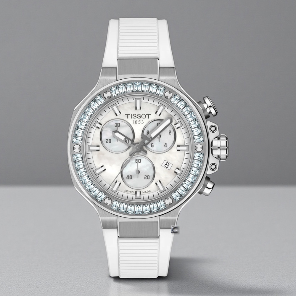 TISSOT 天梭 官方授權 競速系列 石英計時腕錶 女錶 中性-T1418179711100/38mm