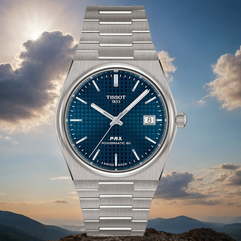 TISSOT 天梭 官方授權 PRX系列 T137.807.44.041.00 70年代復刻鈦金屬機械錶 百貨周年慶-38mm T1378074404100