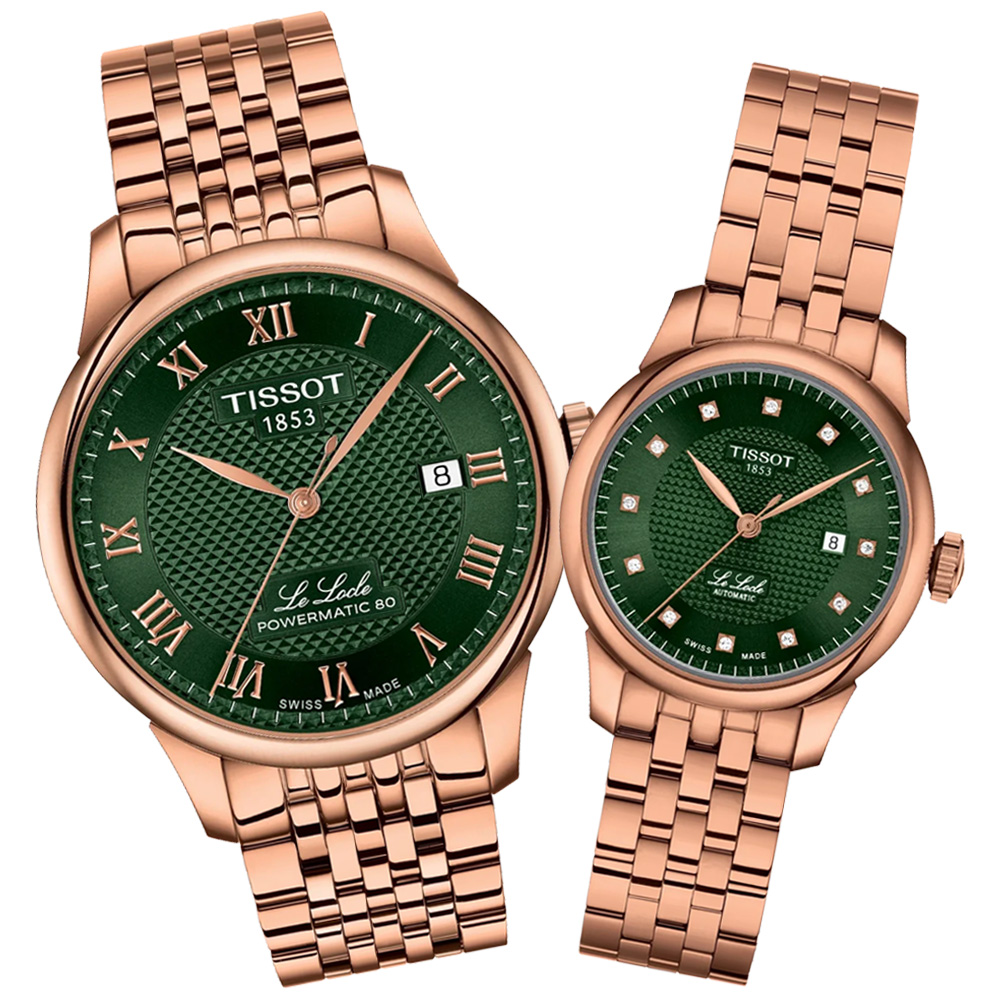 TISSOT 天梭 官方授權 LE LOCLE力洛克系列 經典時尚機械對錶 錶 週年慶 雙11 T0064073309300+T0062073309600