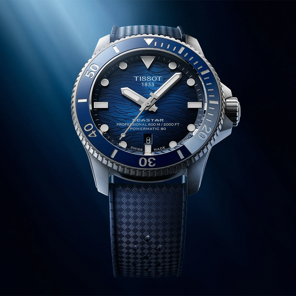 TISSOT 天梭 官方授權 Seastar 2000 海洋之星600米潛水機械錶 百貨周年慶-藍/44mm T1209071704100