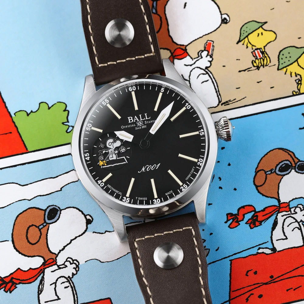 Ball 波爾 Engineer Master II 史努比聯名飛行王牌 限量 手動上鍊機械腕錶-46mm NM2638C-L2J-BK