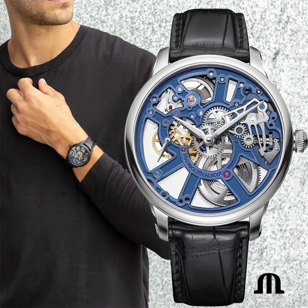 Maurice Lacroix 艾美  錶 MASTERPIECE Skeleton 鏤空手上鍊機械錶-43mm MP7228-SS001-004-1