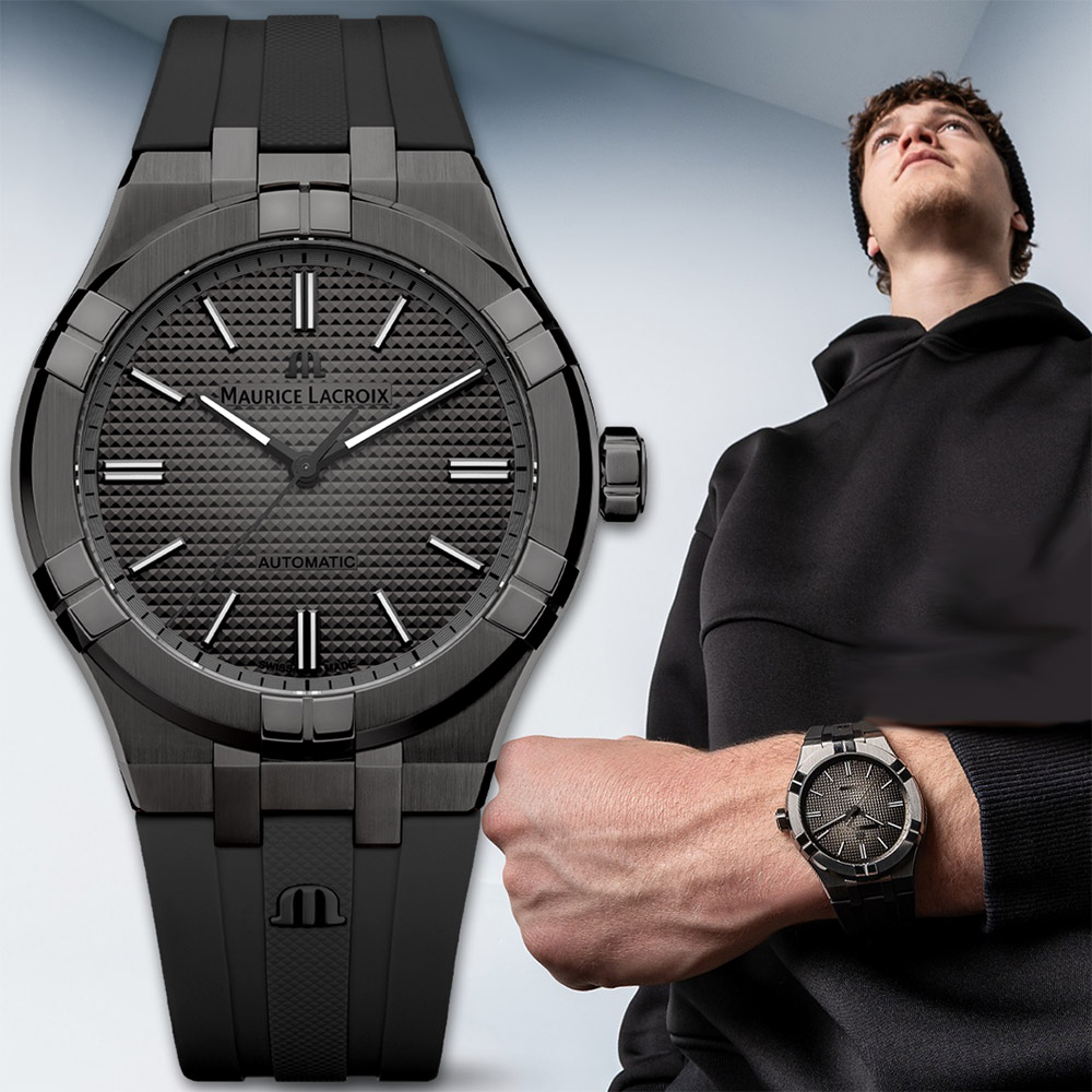 Maurice Lacroix 艾美 錶 AIKON PVD 限量200米機械錶-鐵灰/42mm
