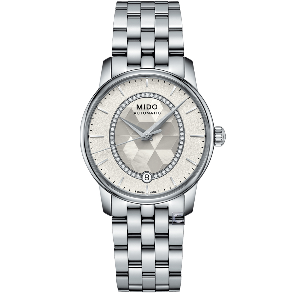 MIDO 美度 Baroncelli Prisma 綺彩鑲鑽機械錶 女錶-M0072071111600/33mm