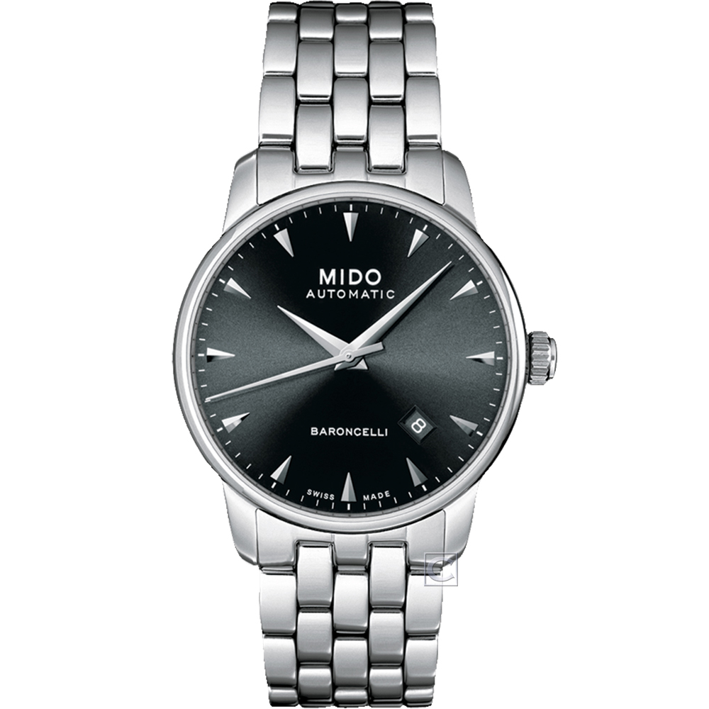 MIDO 美度 Baroncelli 經典機械錶 男錶 黑色-M86004181/黑38mm