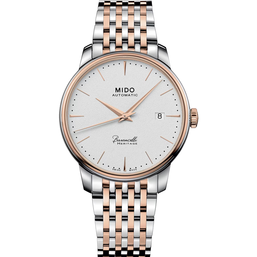 MIDO 美度 Baroncelli 簡約超薄機械腕錶-雙色39.5mm/M027407220110