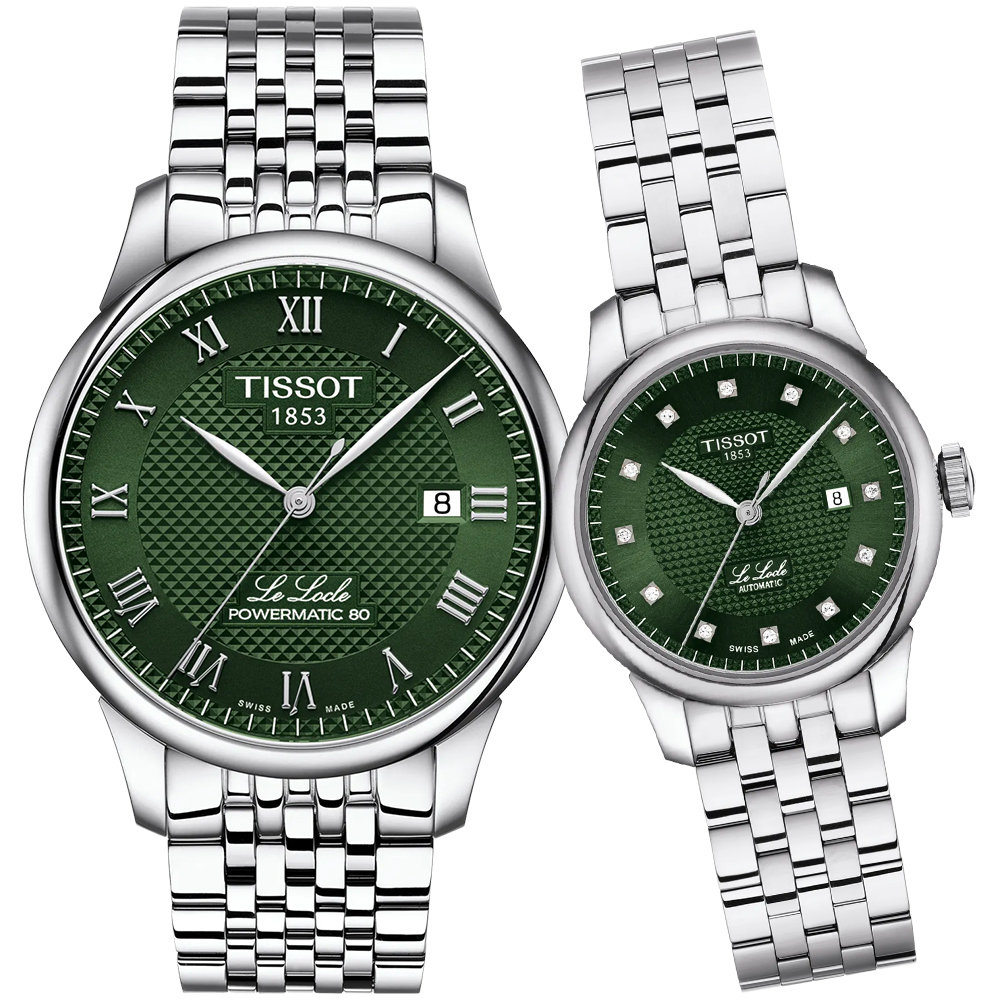 TISSOT 天梭 官方授權 LELOCLE 力洛克動力儲存機械對錶 (T0064071109300+T0062071109600)