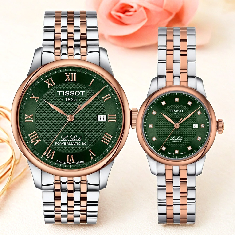 TISSOT 天梭 官方授權 Le Locle 力洛克 機械對錶 情侶手錶 周年慶獻禮 T0064072209301+T0062072209600