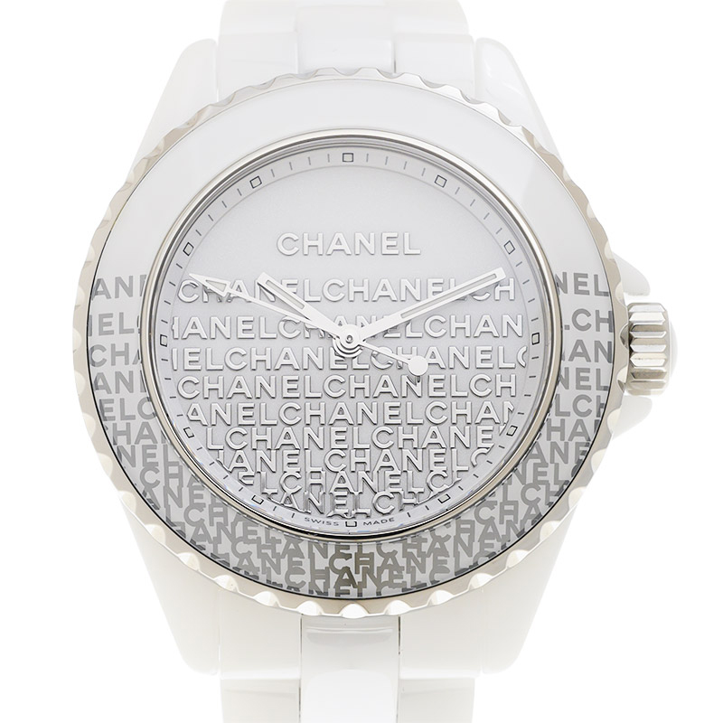 CHANEL 香奈兒 J12 限量版Chanel圖騰面盤石英錶(H7419)x33mm