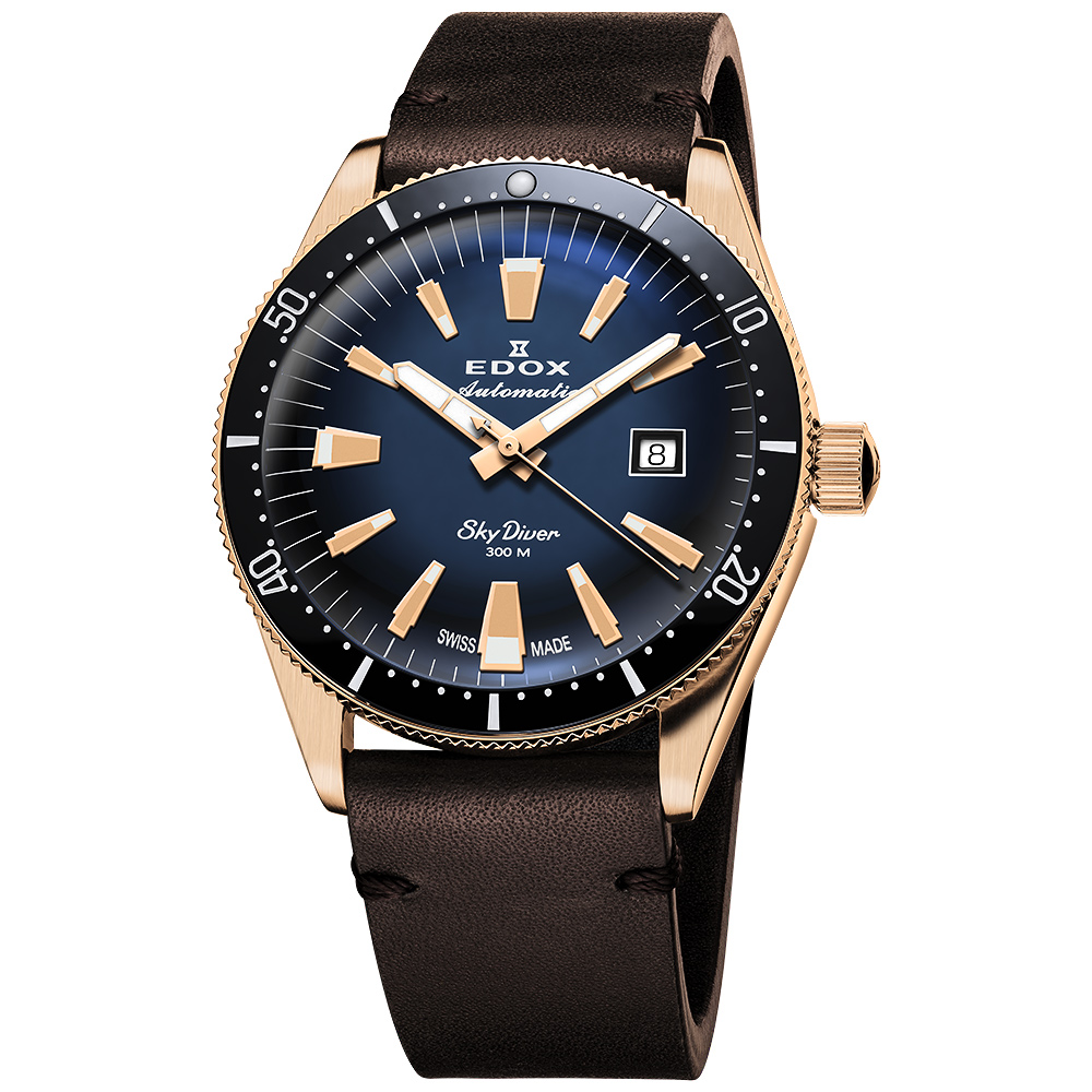 EDOX 伊度Neptunian 海神68H超動能300米潛水機械錶-藍/42mm E80801