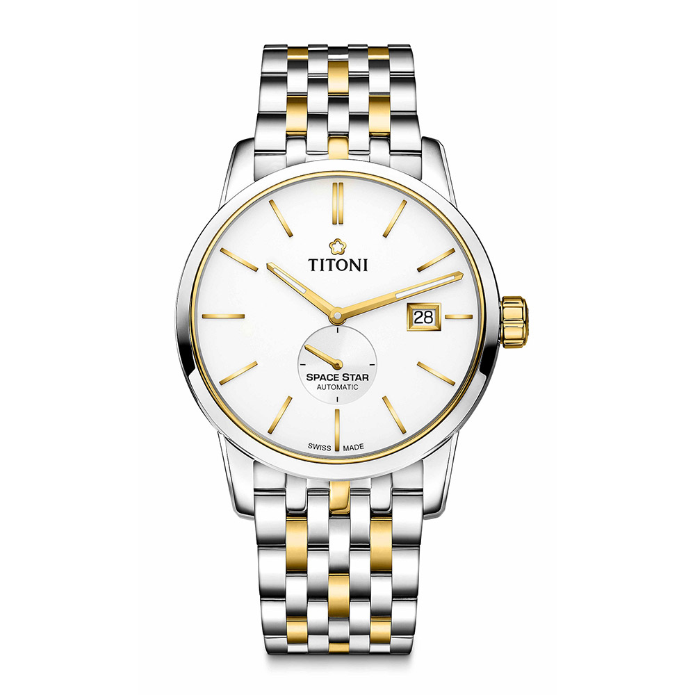 TITONI 梅花錶 【瑞士】天星系列 白色錶盤/不鏽鋼鍊帶 40mm (83638 S-606)
