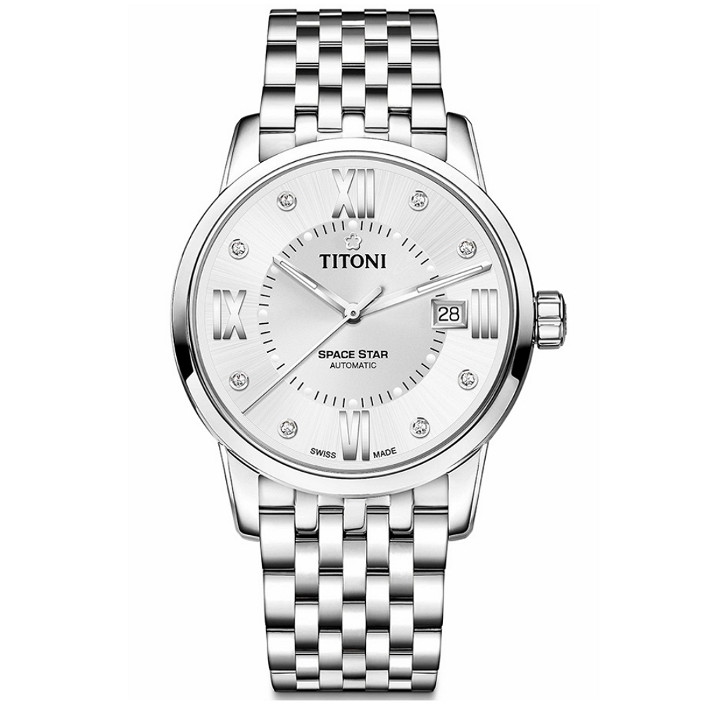 TITONI 梅花錶 天星系列 簡約羅馬機械腕錶 錶 週年慶 雙11 推薦 / 40mm / 83538S-099