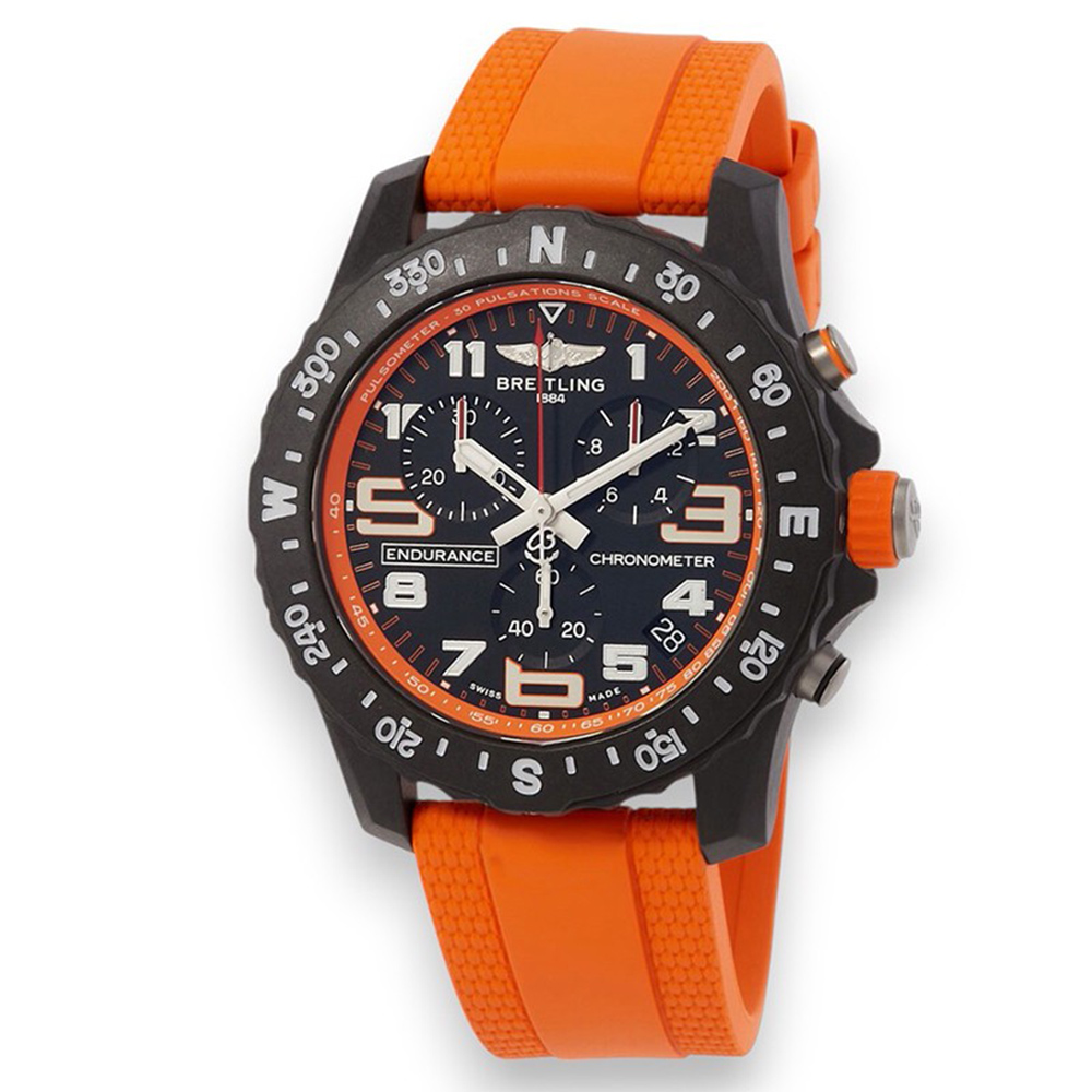 BREITLING 百年靈 Endurance Pro 石英計時橡膠腕表( X82310A51B1S2)x橘色x44mm