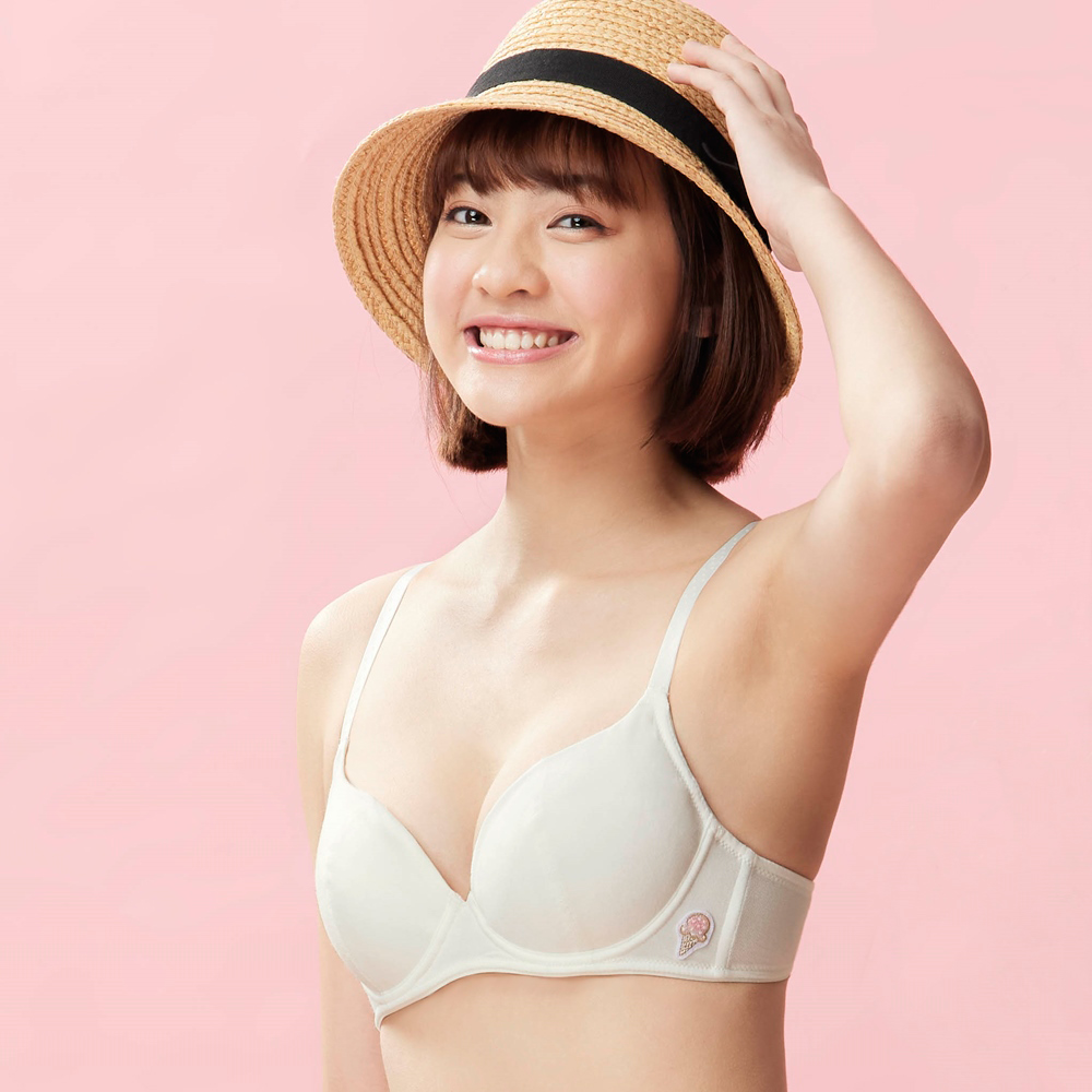 BeenTeen 嬪婷 -冰牛奶纖維 D罩杯學生三階內衣(牛奶白) 軟鋼圈胸罩-BB2346CR