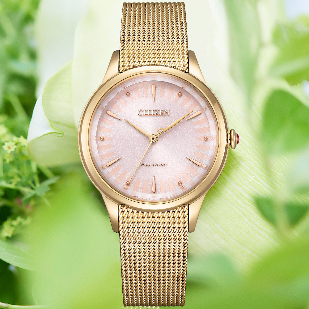 CITIZEN 星辰 L系列 非洲菊 光動能 優雅米蘭帶腕錶 錶 手錶 送禮 EM0818-82X