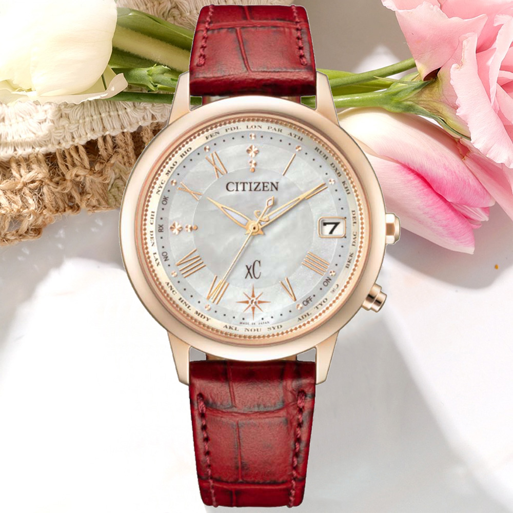 CITIZEN 星辰 xC 限量 光動能電波鈦金屬腕錶 錶 手錶 送禮 CB1105-02W