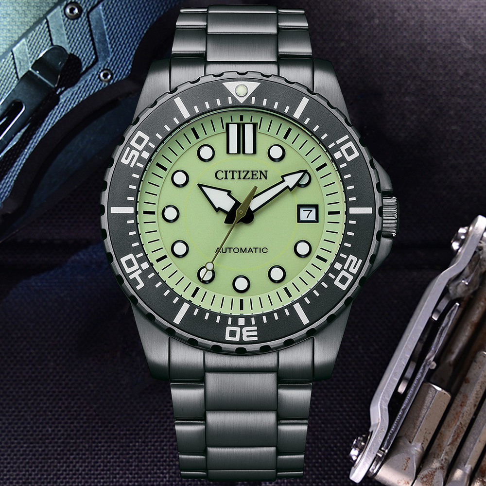 CITIZEN 星辰 Mechanical 夜光型者 經典機械腕錶 錶 週年慶 雙11 NJ0177-84X