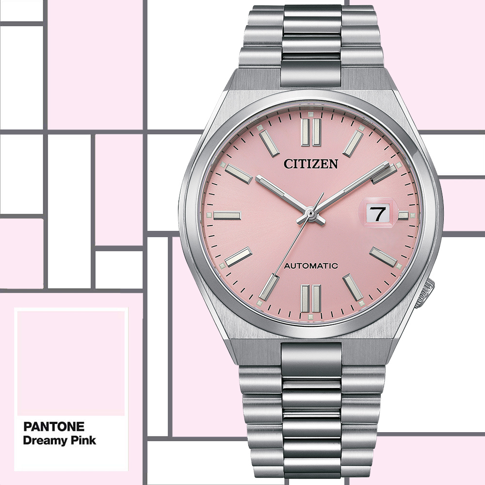 CITIZEN 星辰 Mechanical 韋禮安配戴款 PANTONE 機械腕錶-夢幻粉 錶 週年慶 雙11 NJ0158-89X
