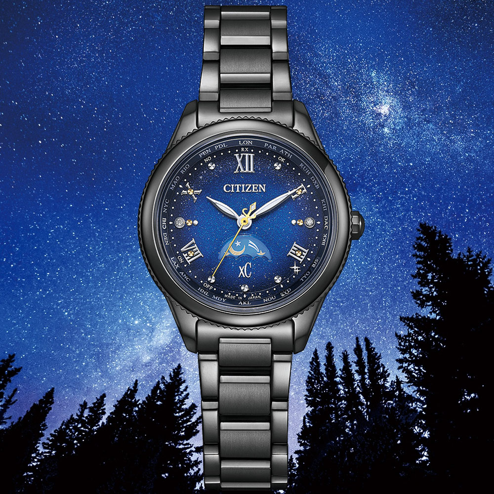 CITIZEN 星辰 xC 夜川月 光動能 電波鈦金屬腕錶 錶 手錶 送禮 EE1007-75L