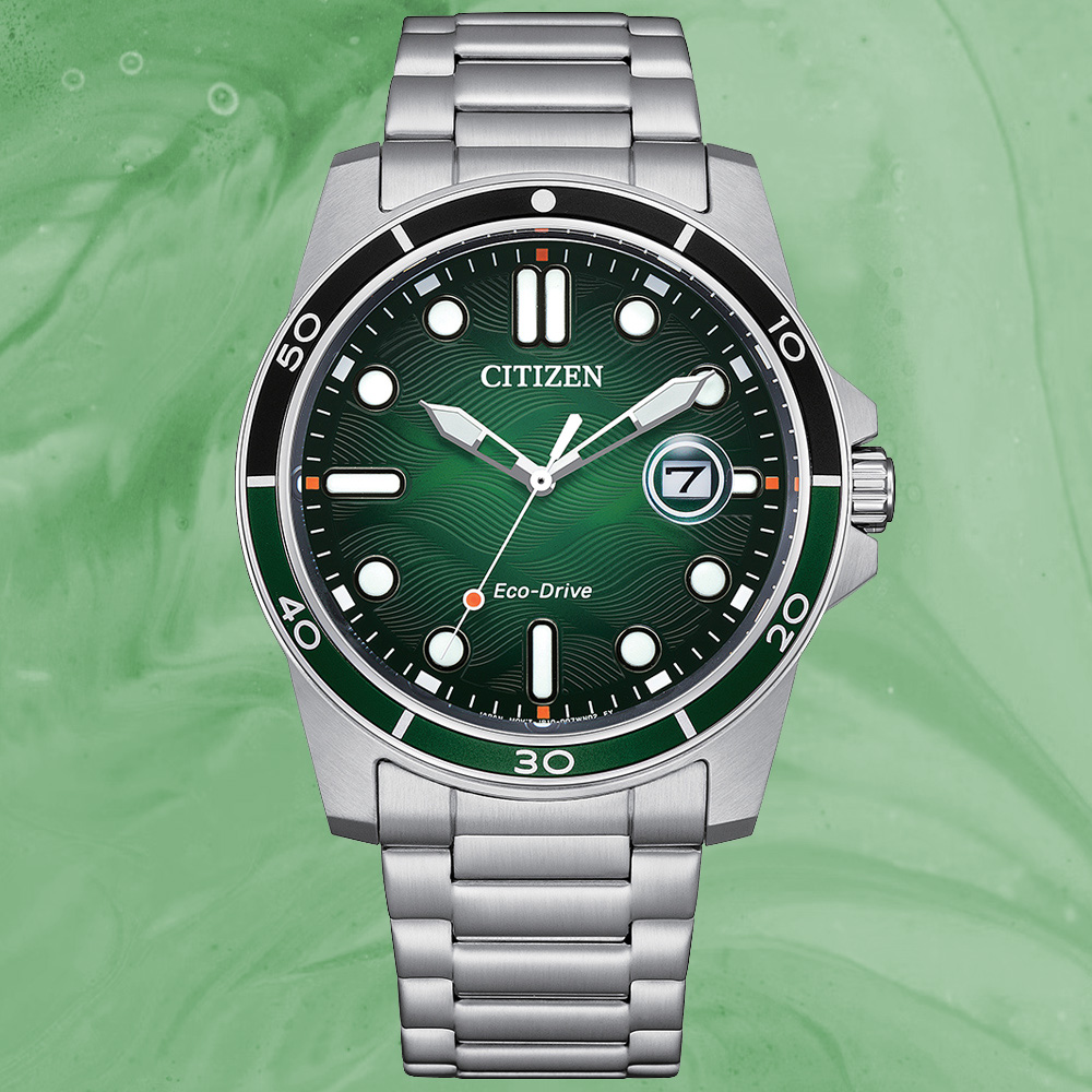 CITIZEN 星辰 GENTS 光動能 時尚水波紋腕錶 錶 手錶 送禮 AW1811-82X