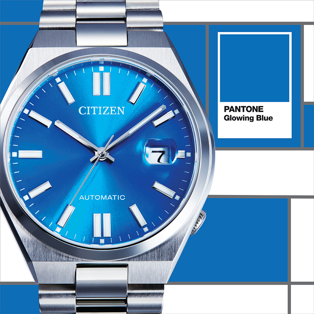 CITIZEN 星辰 X PANTONE Nowstalgia 亞洲限定 情人節推薦款 炫光藍 經典機械錶 百貨周年慶 NJ0158-89L
