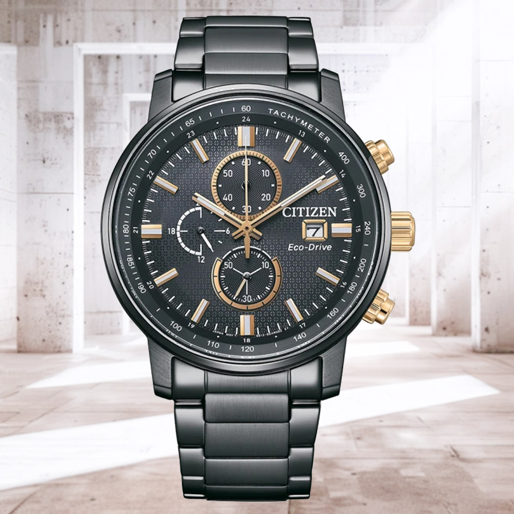 CITIZEN 星辰 Chronograph亞洲限定 光動能 碼錶計時腕錶-黑43mm CA0846-81E 送禮 禮物 推薦