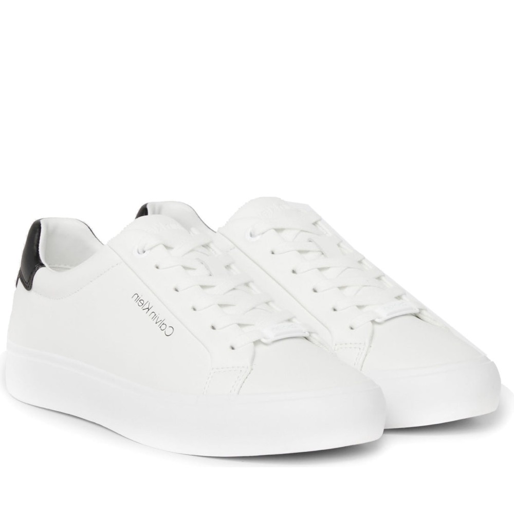 Calvin Klein VULCANIZED 繫帶休閒 平底鞋 白色女鞋