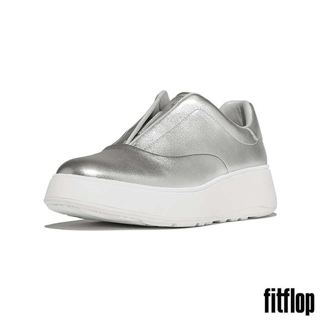 FitFlop F-MODE 皮革套穿式休閒鞋-女(銀色)
