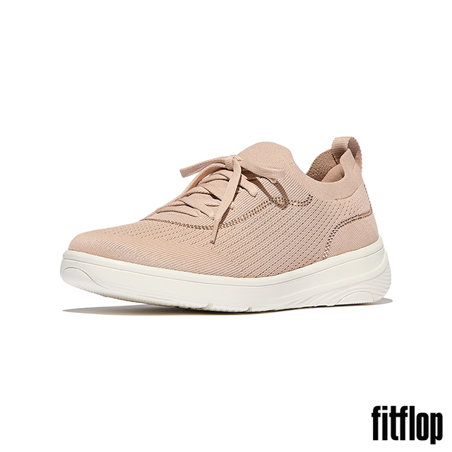 FitFlop SUPER-Q 水鑽邊針織繫帶休閒鞋-女(米黃色)