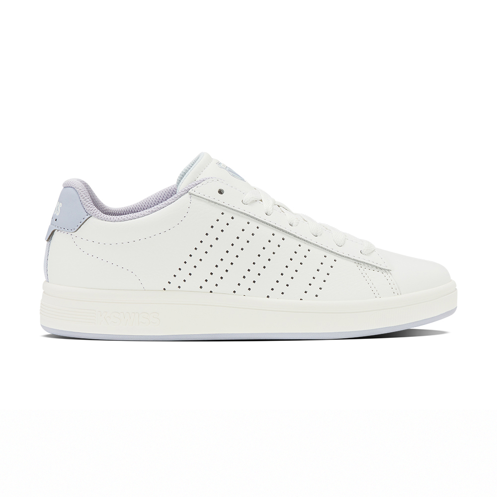 K-SWISS 時尚運動鞋 COURT BASE II 休閒 女鞋  白粉藍灰紫色 94411-153-M