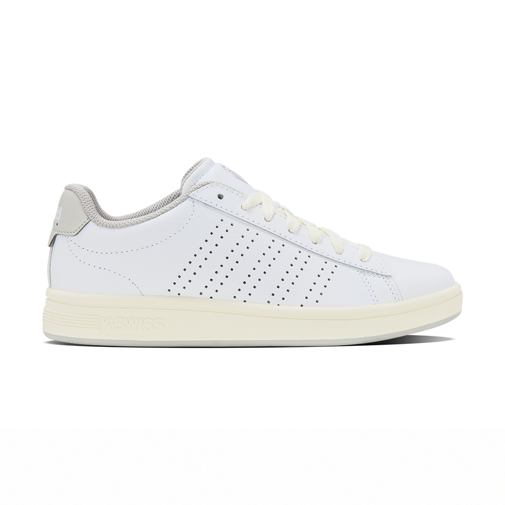 K-SWISS 時尚運動鞋 COURT BASE II 休閒 女鞋  白淺灰色 94411-155-M